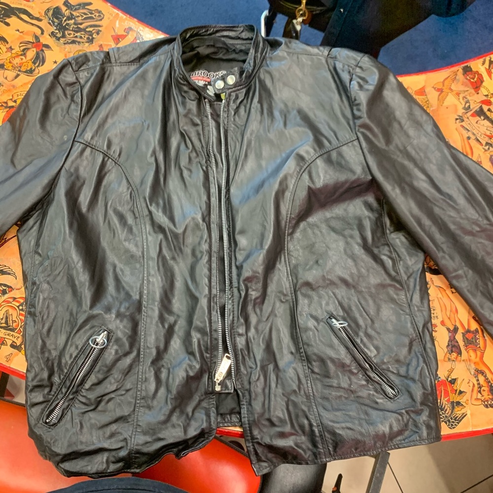 1970s BROOKS leather motorcycle jacket